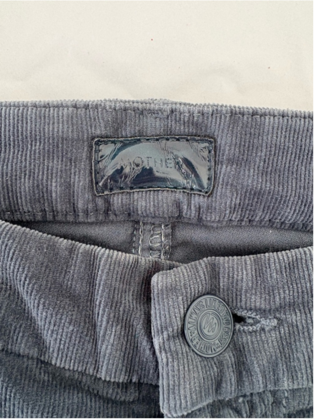 MOTHER High Waisted Looker Corduroy Pants Sz 29 (15”W) Hopscotch Indigo #327 EUC - Picture 5 of 13